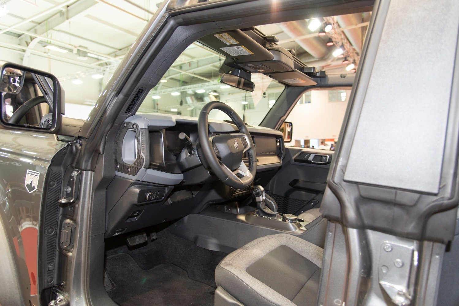 Modern off-road SUV interior with advanced controls and durable seats