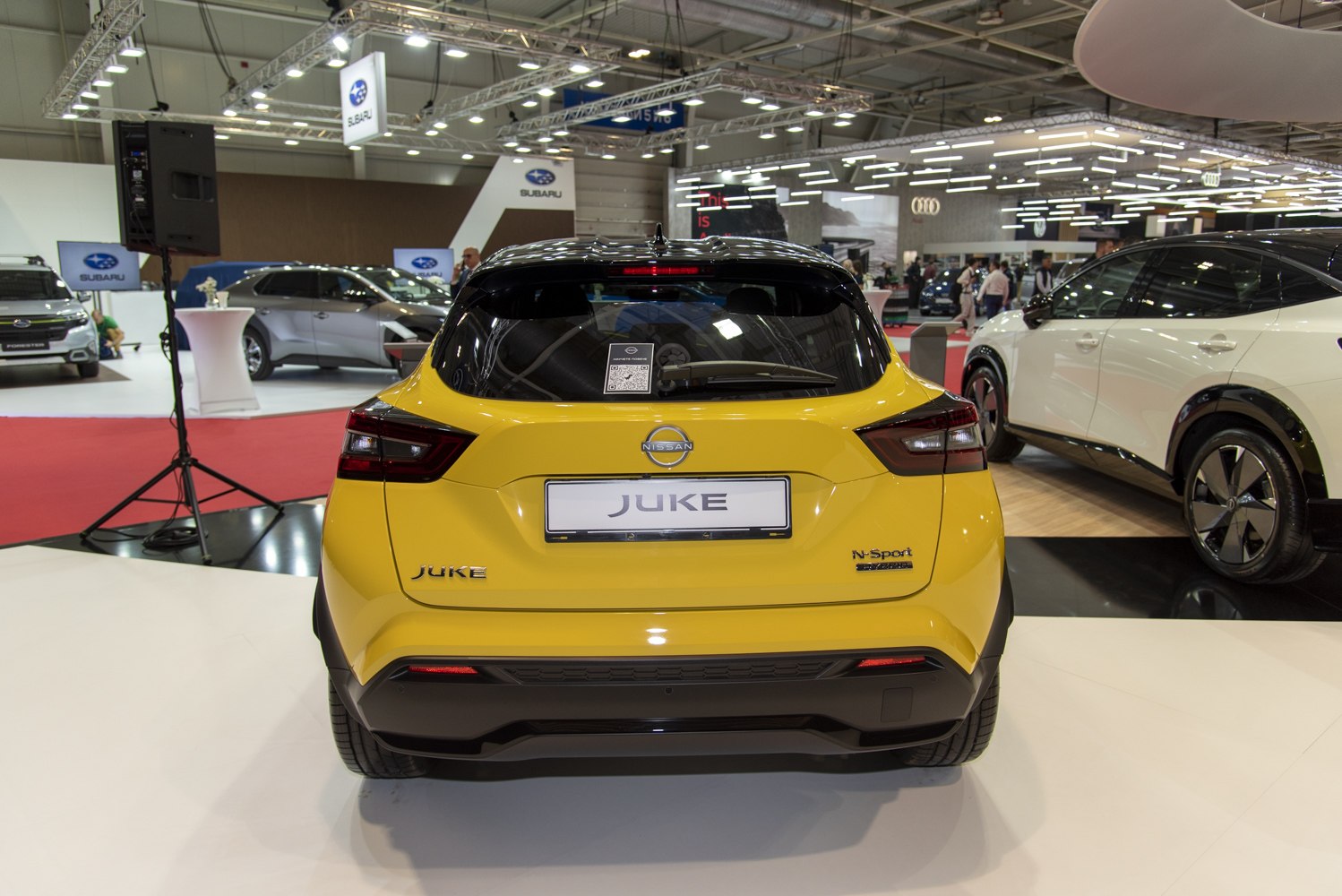Rear view of a compact SUV with sporty taillights and N-Sport badge