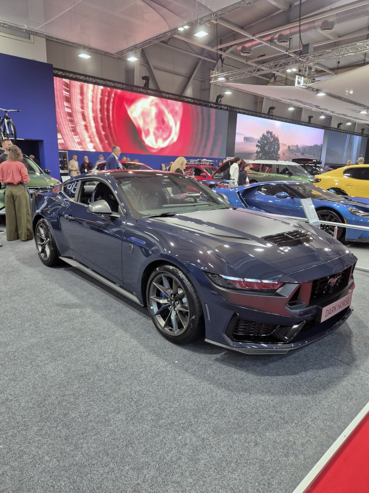 Dark Horse coupe front view with aggressive sporty design.