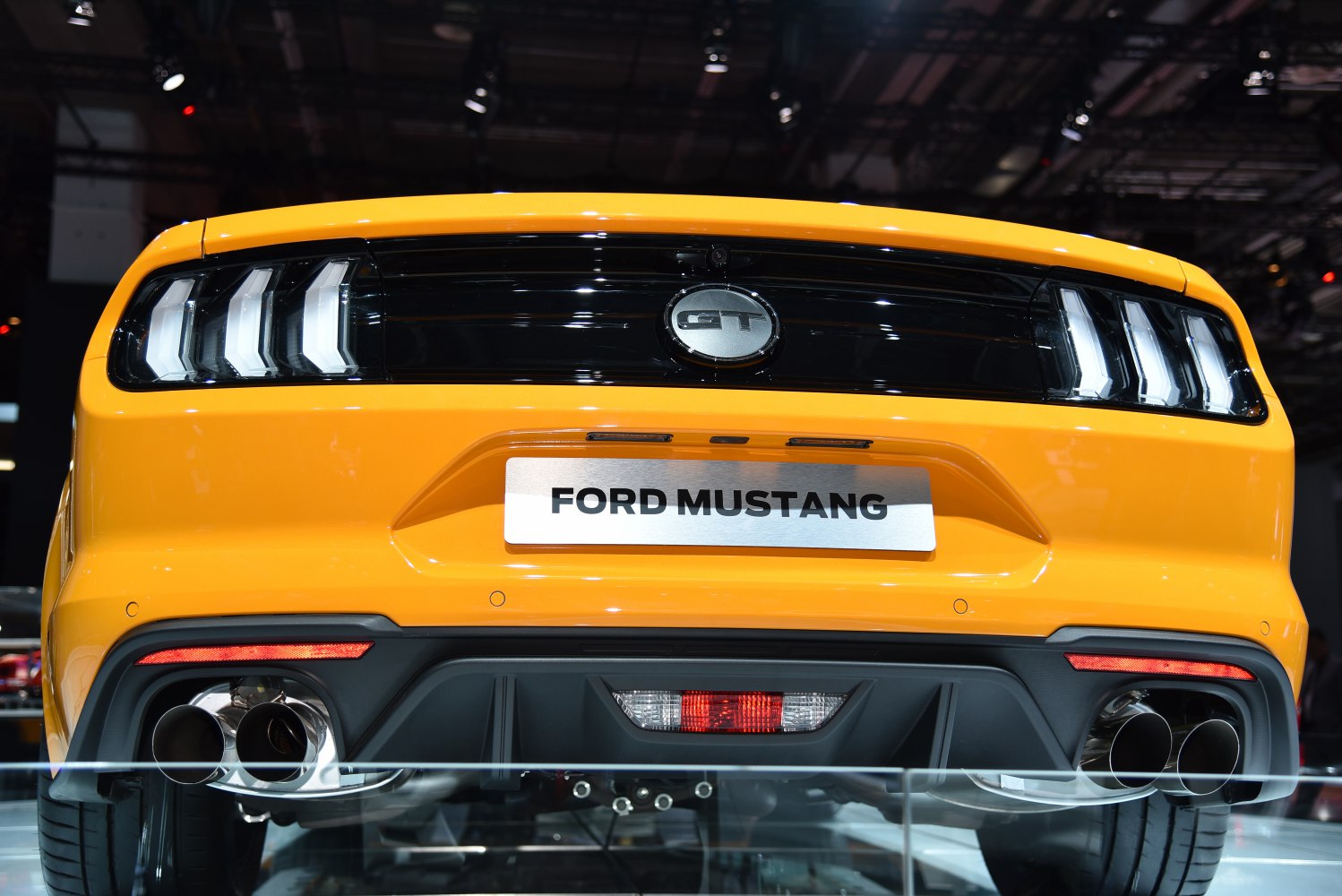 Rear tail lights with GT emblem and quad exhaust tips