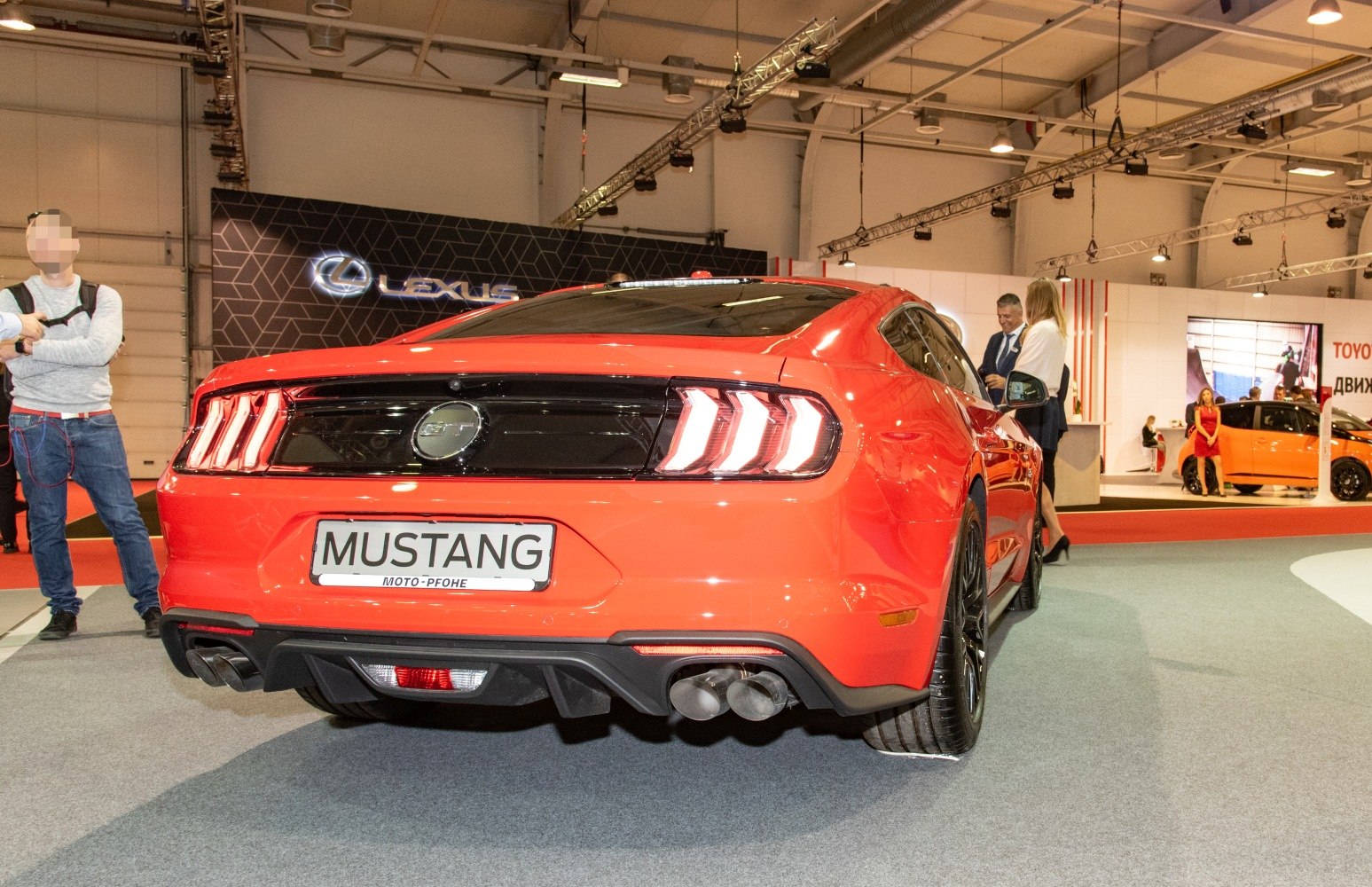 Rear view with tri-bar LED taillights and dual exhaust tips