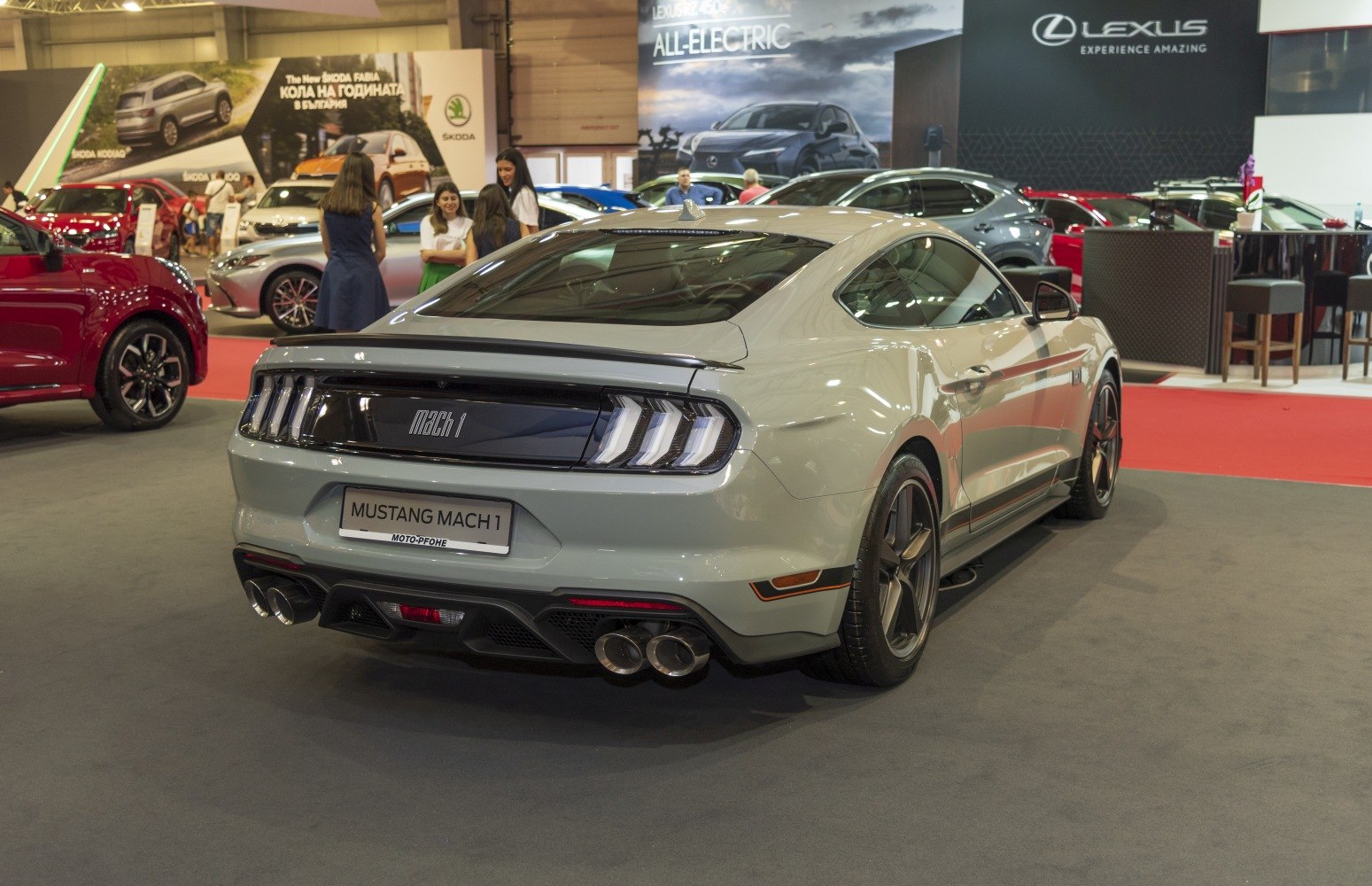 Rear view with quad exhaust and distinctive taillights