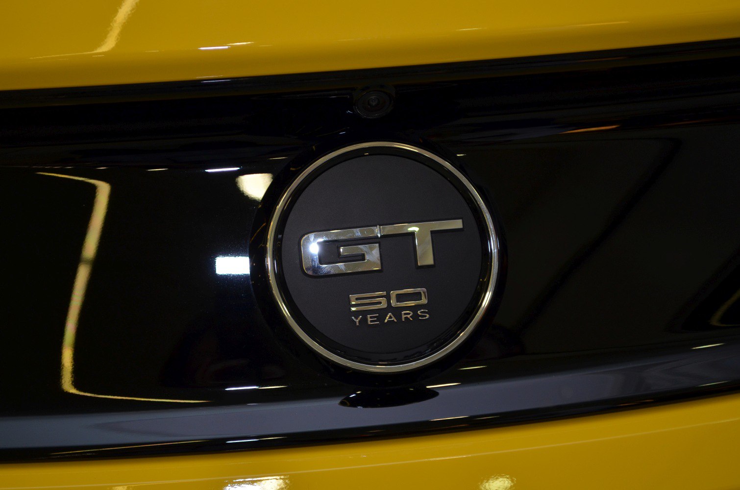 GT 50 Years emblem on black panel