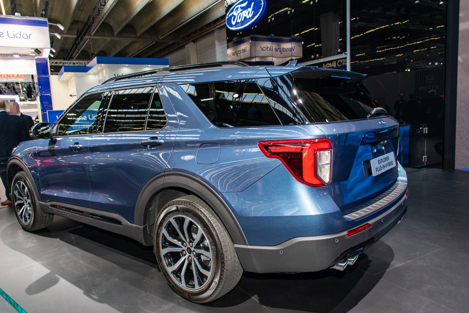 Rear view of SUV with modern taillights and alloy wheels