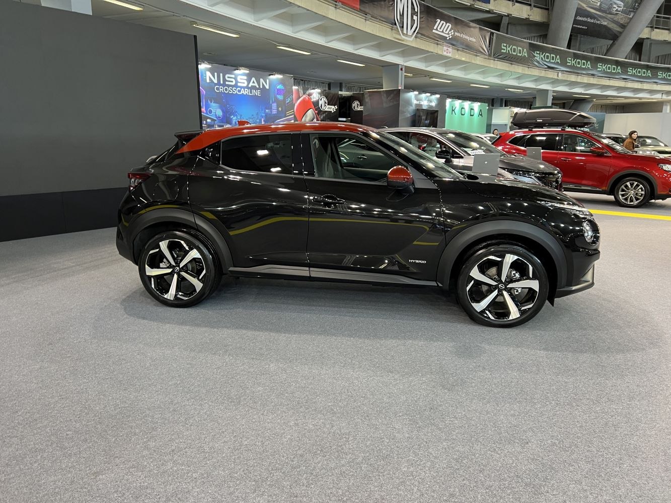 Side profile with two-tone roof and alloy wheels