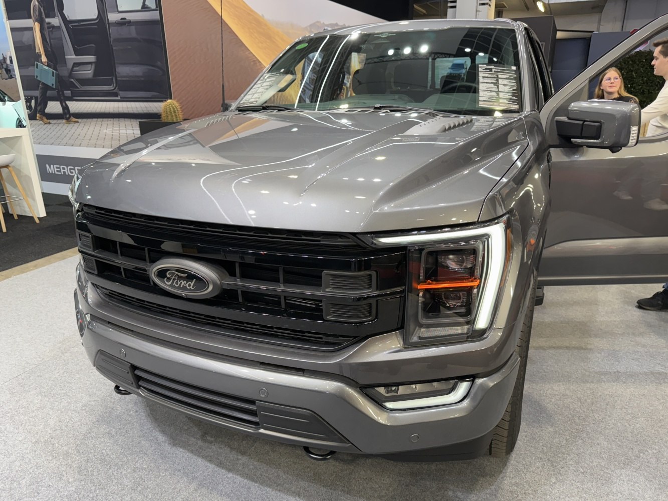 Modern front grill and LED headlight design with aggressive styling