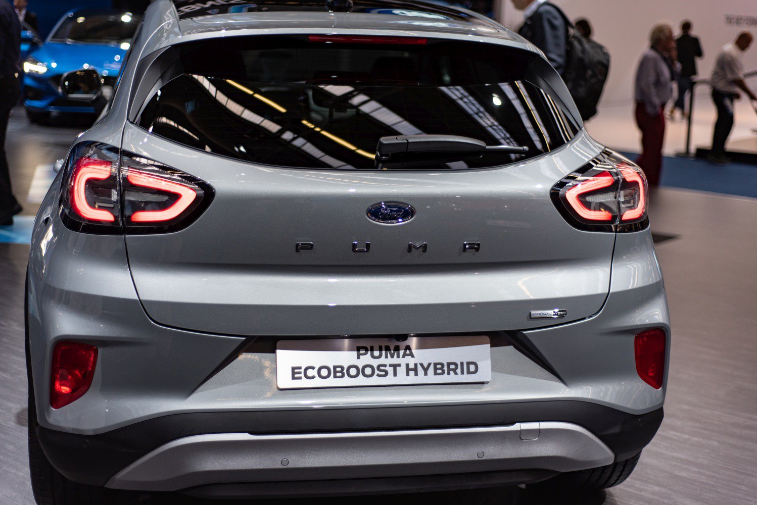 Modern rear hatch with LED tail lights and Ford Puma badge