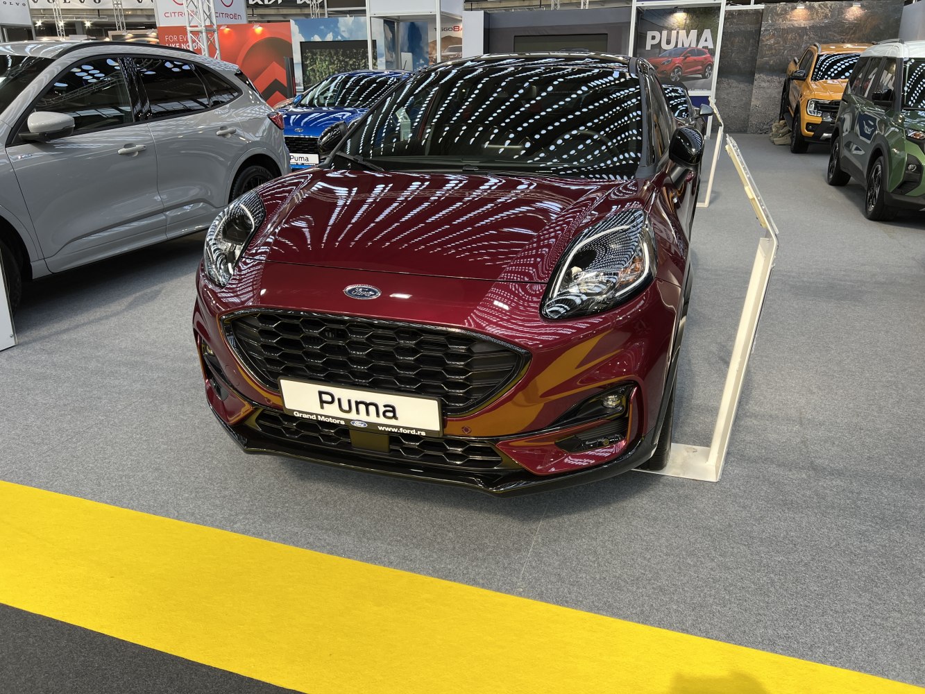 Front view with bold grille and distinct angular headlights