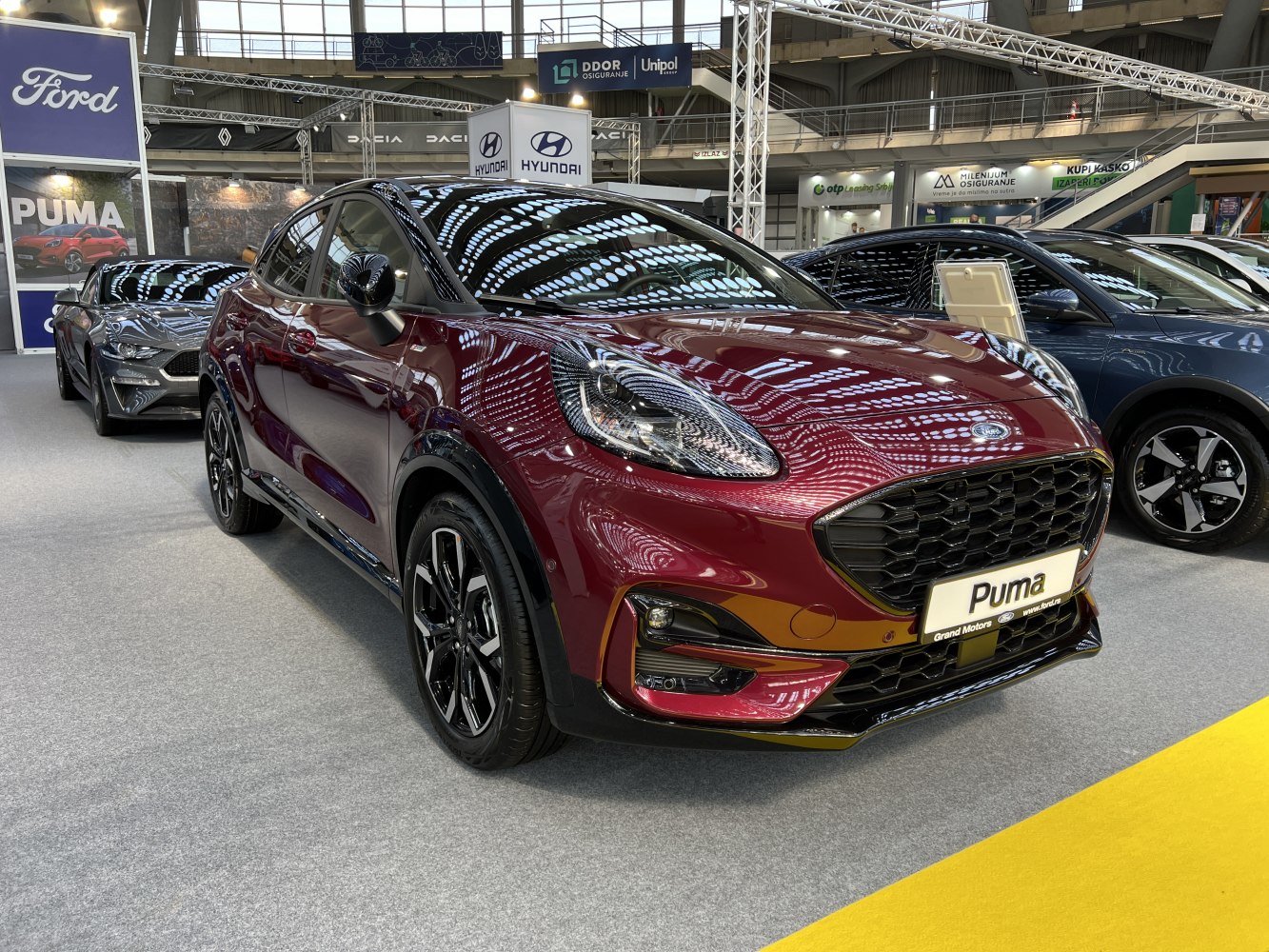 Close-up of front grille and headlight with sporty design