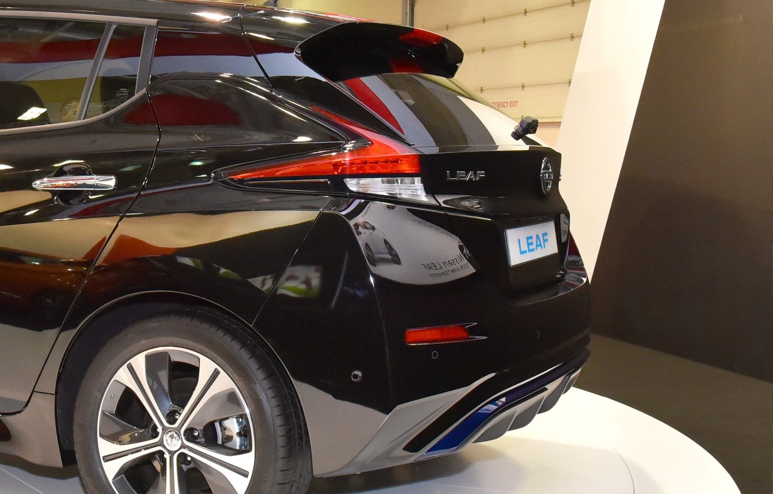 Rear design with distinctive tail lights and alloy wheels