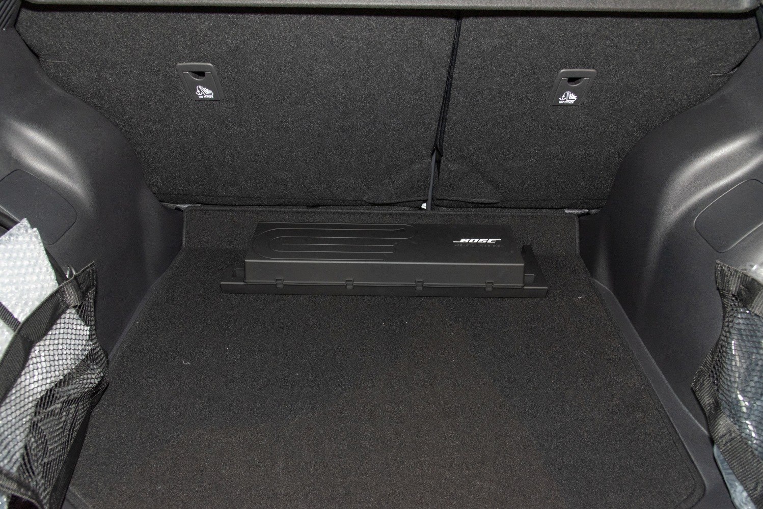 Spacious trunk interior with integrated Bose audio system