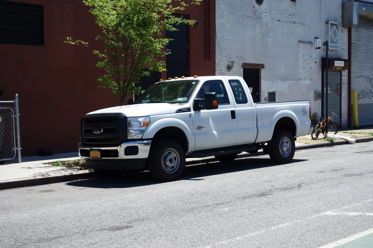 White pickup truck with Super Cab and short box design