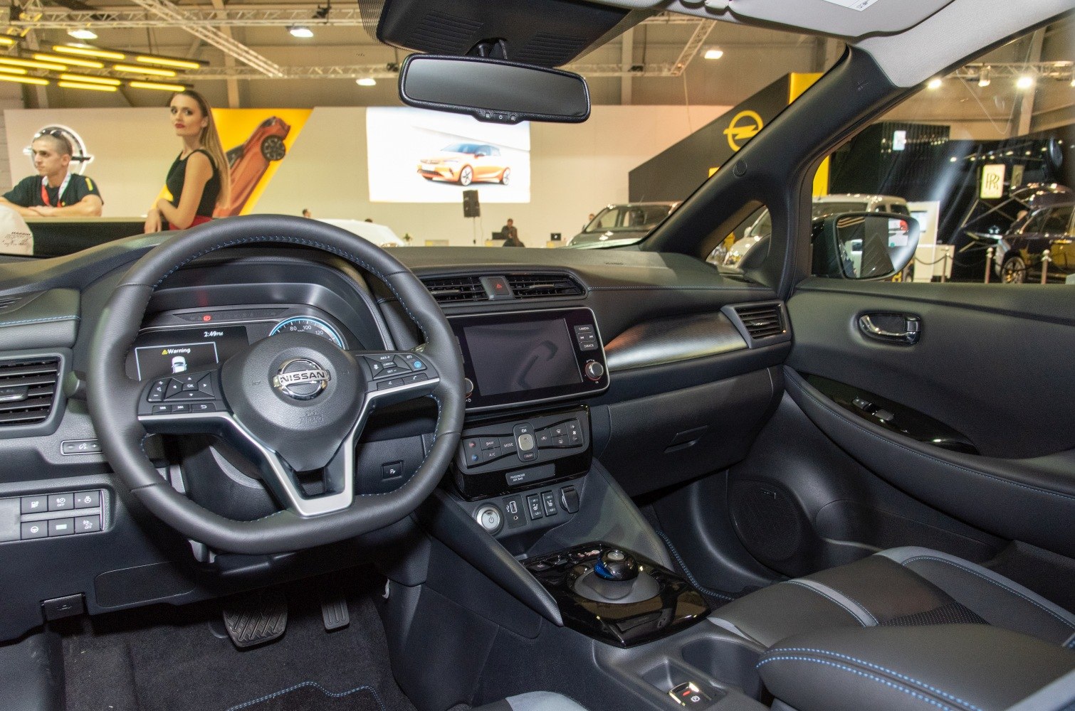 Modern dashboard with digital display and multifunction steering wheel