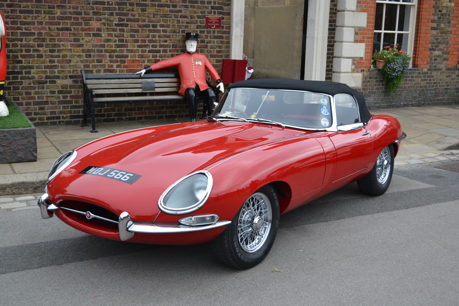 Classic convertible with smooth curves and chrome wire wheels