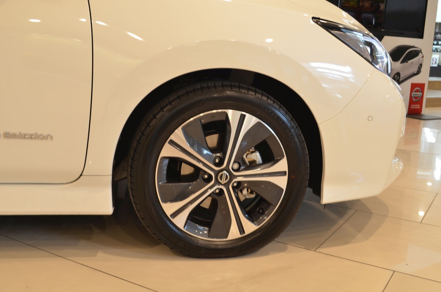 Front wheel and tire with fender of a modern vehicle