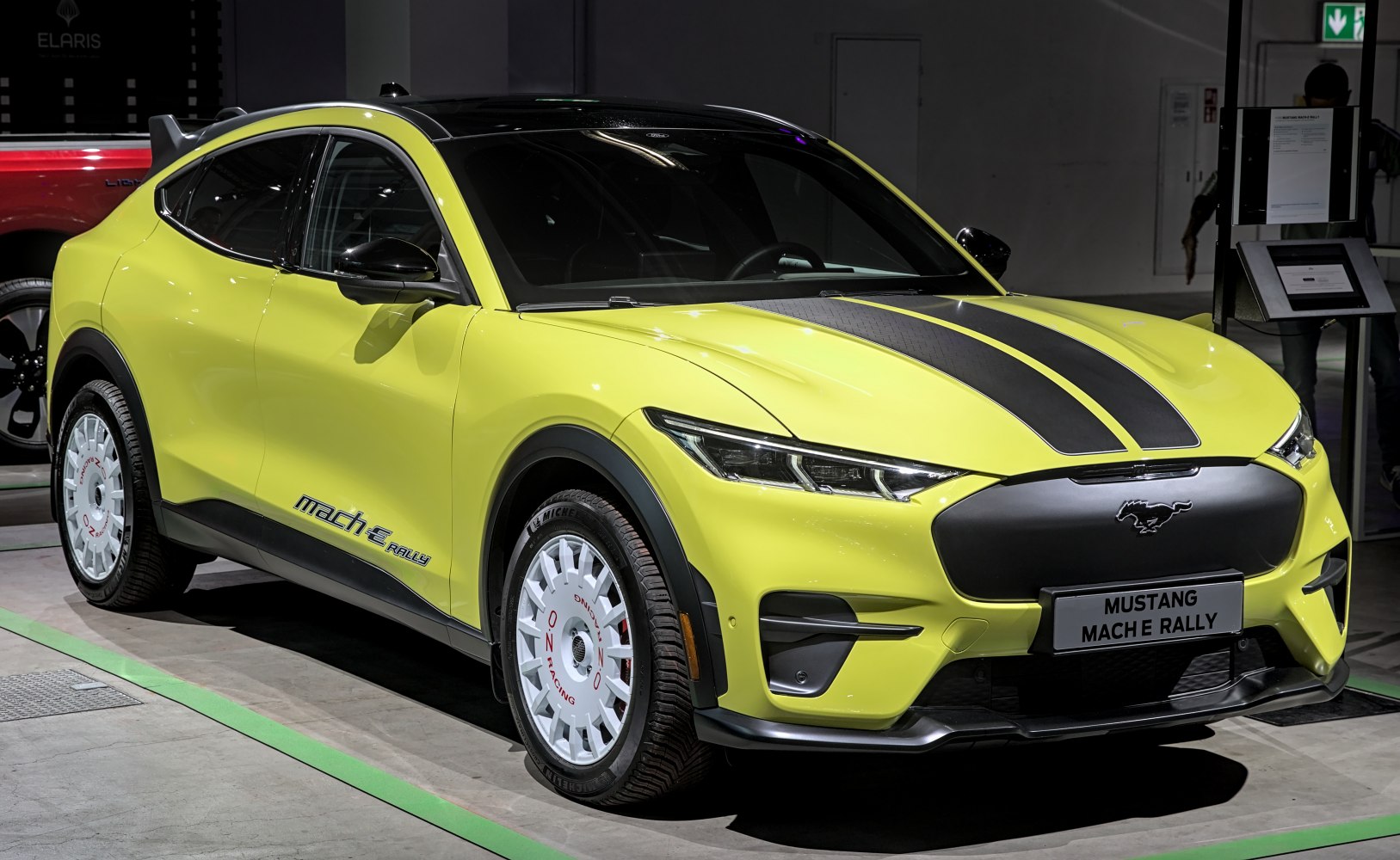 Electric SUV with rally styling and unique front grille