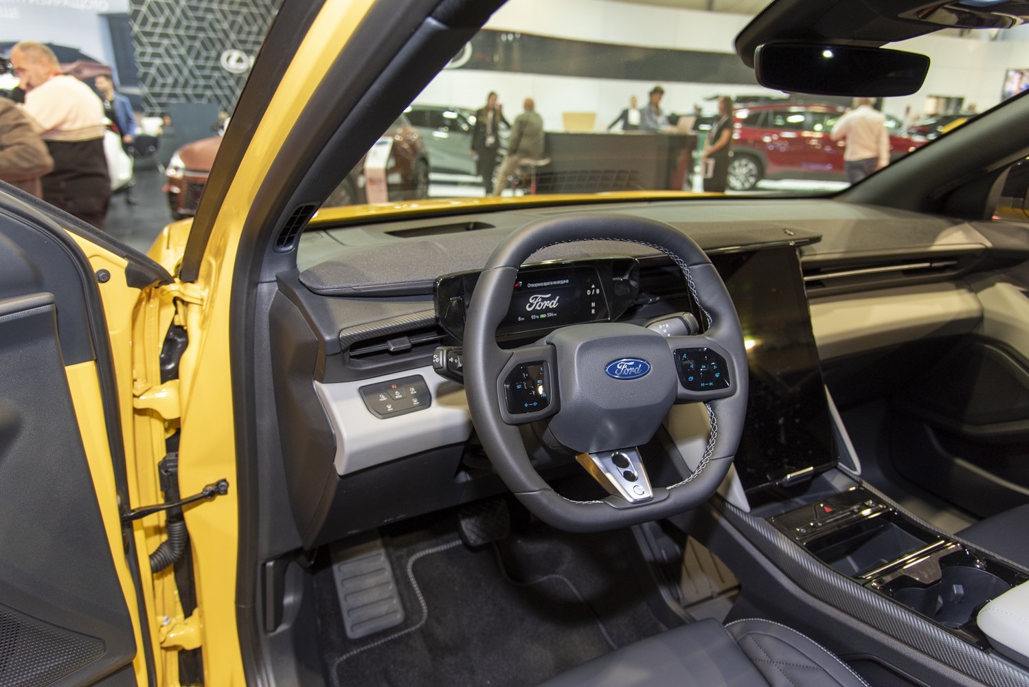 Digital cockpit with touchscreen and electronic steering controls