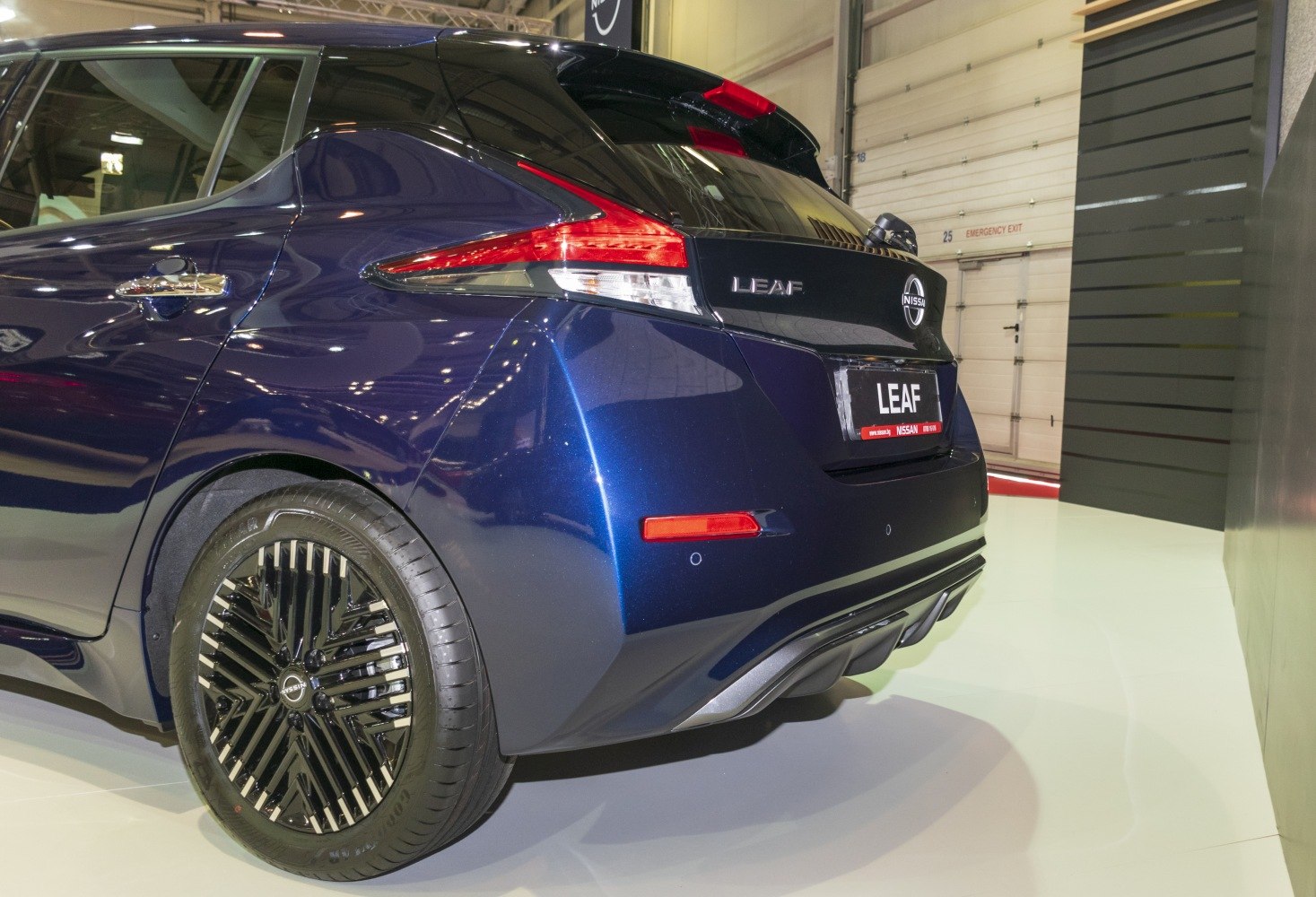 Rear hatch with distinctive tail lights and black multi-spoke alloy wheels