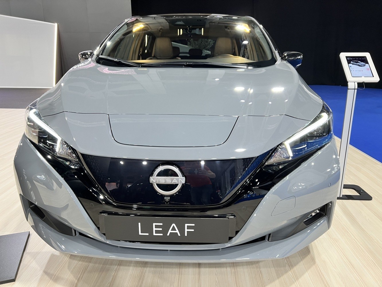 Front view with LED headlights and distinctive grille design