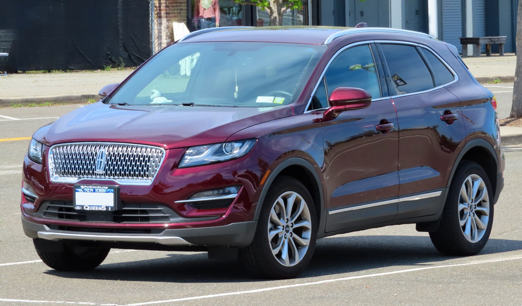 Front grille and LED headlights of a modern SUV