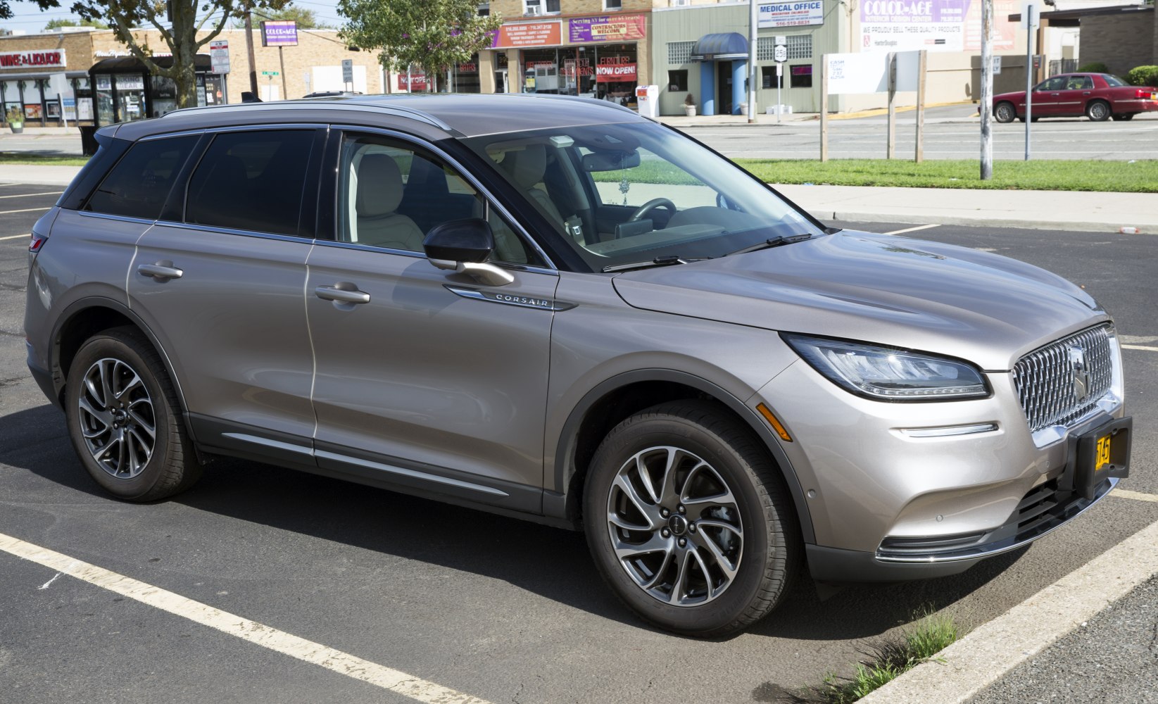 Mid-size SUV with bold grille and sleek LED headlights