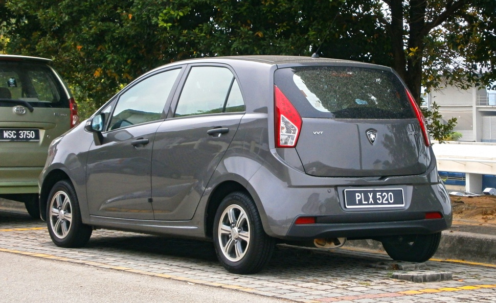 Compact hatchback rear with unique angular taillights and five-door layout
