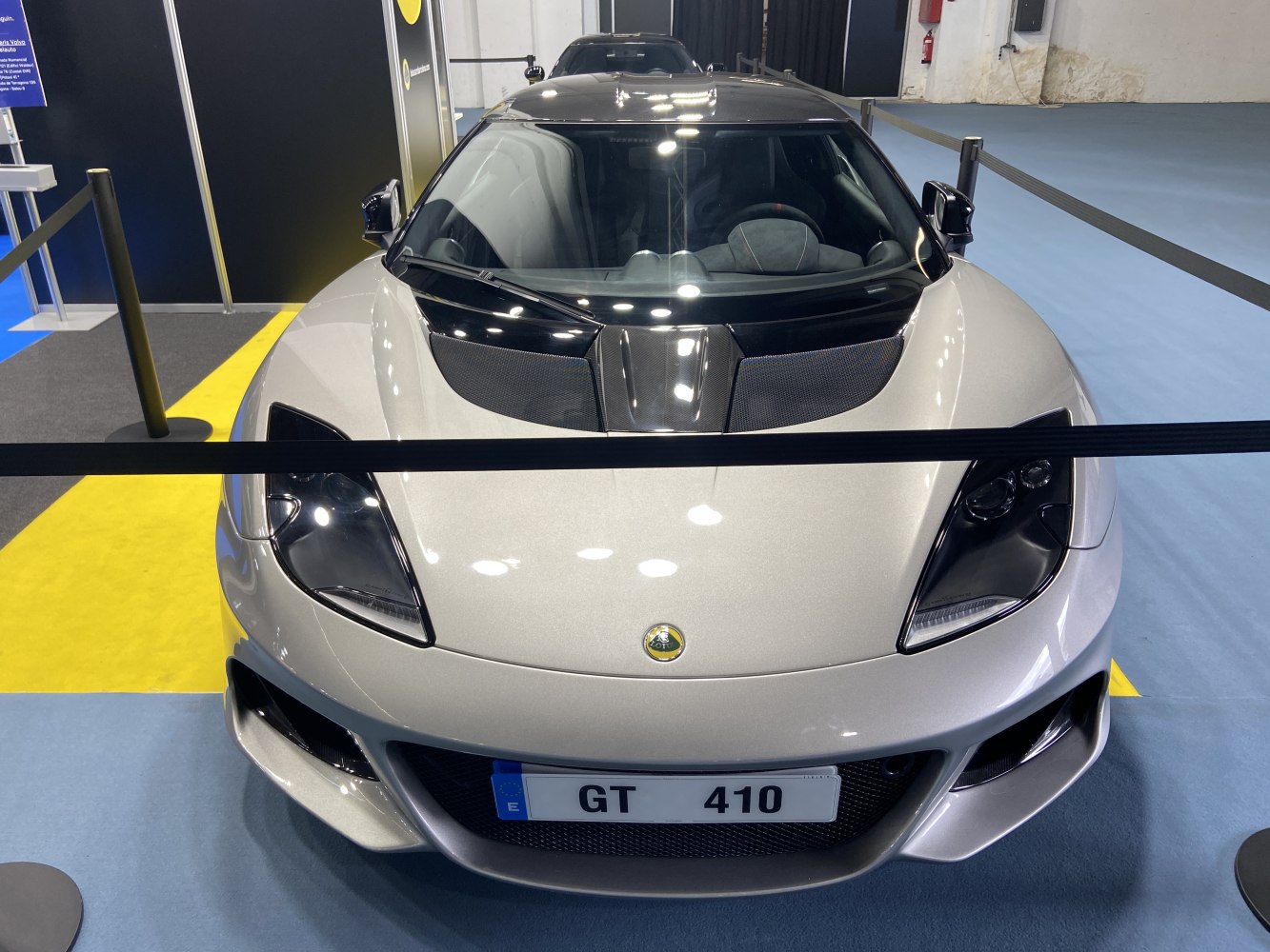 Front view with aerodynamic hood vents and sleek paired headlights