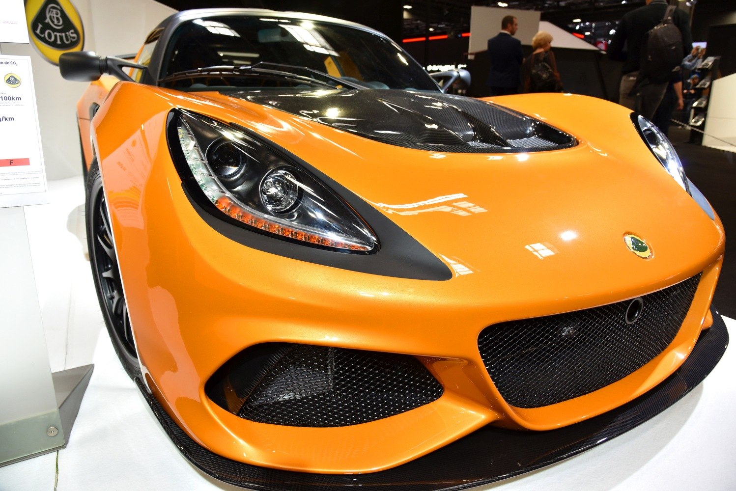 Front grille, headlight, and carbon fiber hood vent