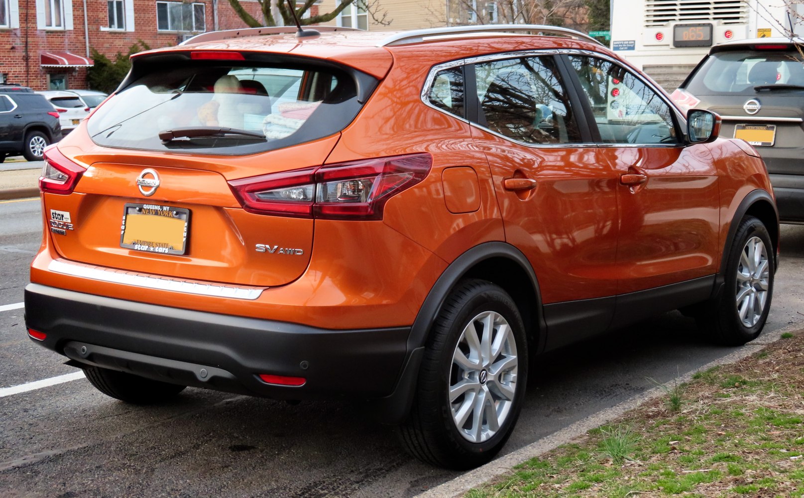 Rear view of compact SUV with AWD badge and modern tail light design