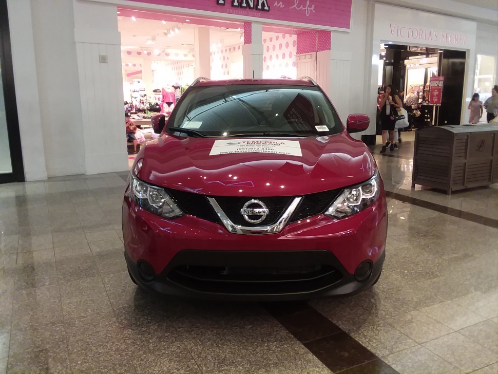 Compact SUV front view with grille and headlights