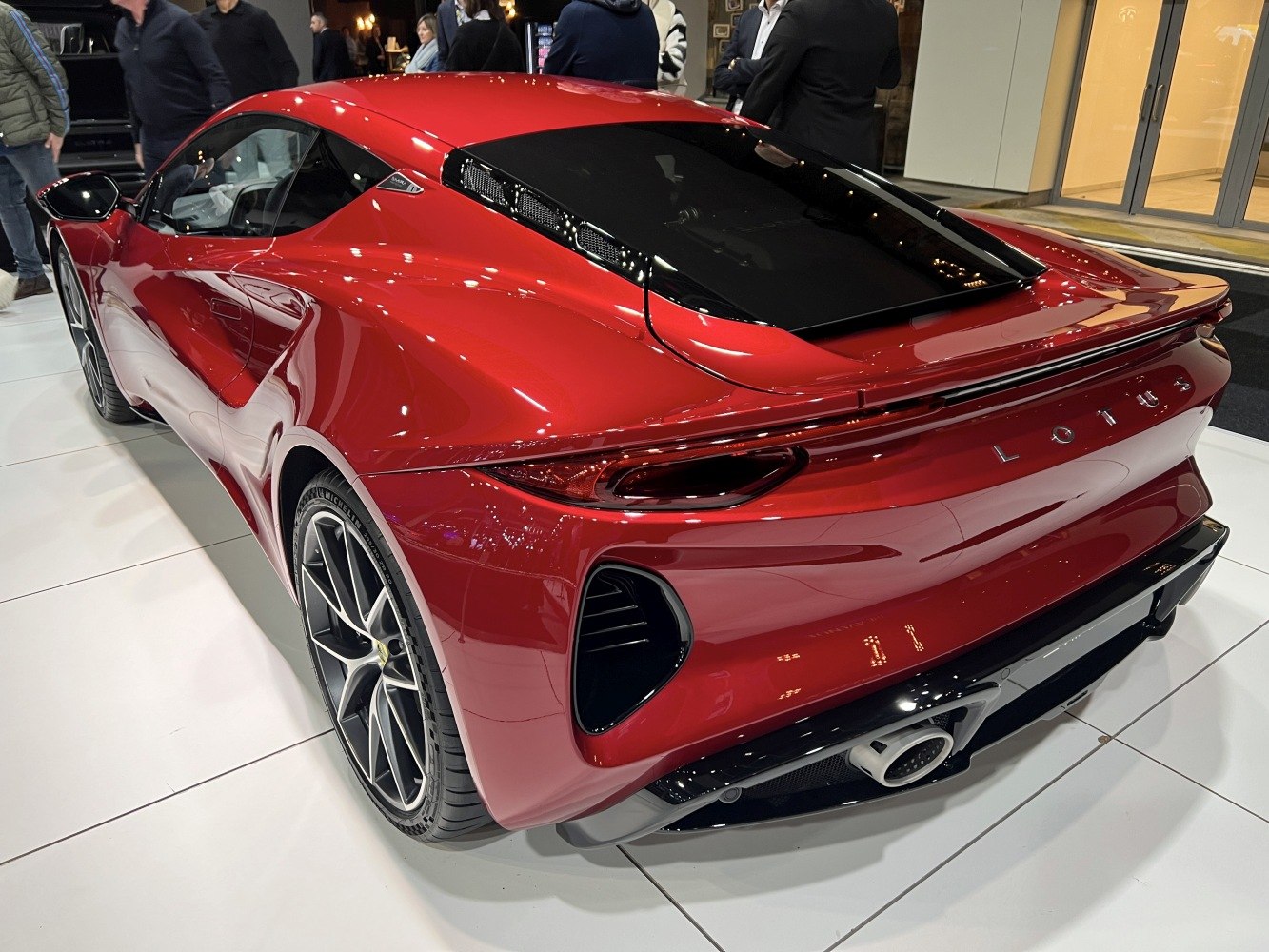 Sporty rear view with aerodynamic curves and integrated exhaust