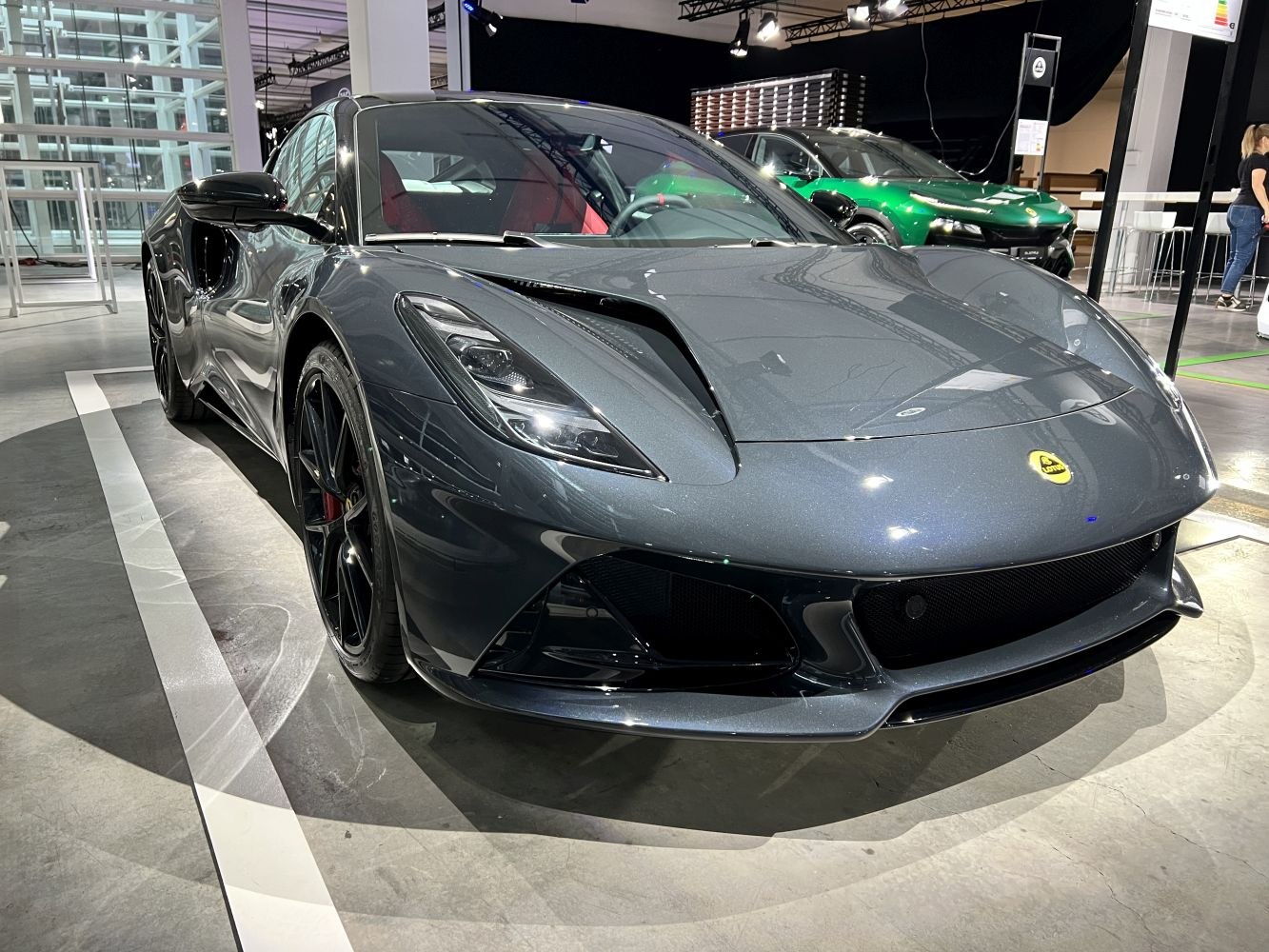 Sleek aerodynamic sports coupe with LED headlights and black alloy wheels