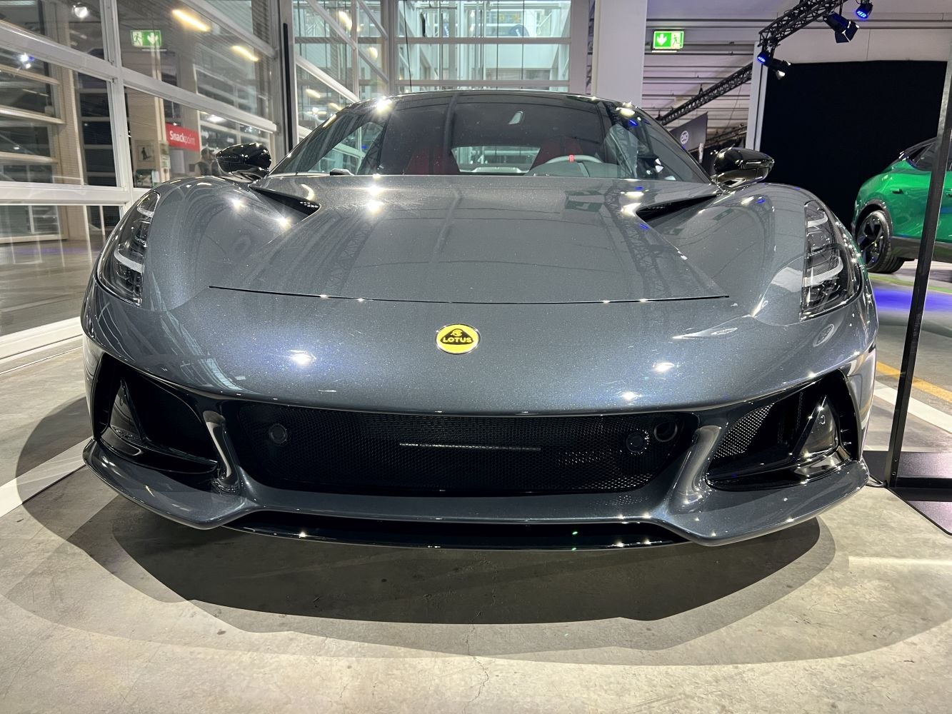 Sporty front fascia with aerodynamic vents and aggressive headlights