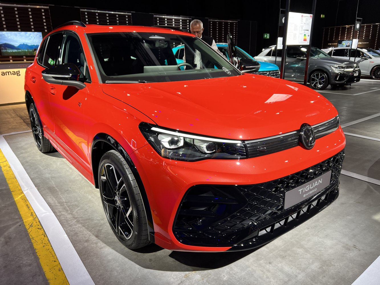 Front view with LED headlights and bold black grille