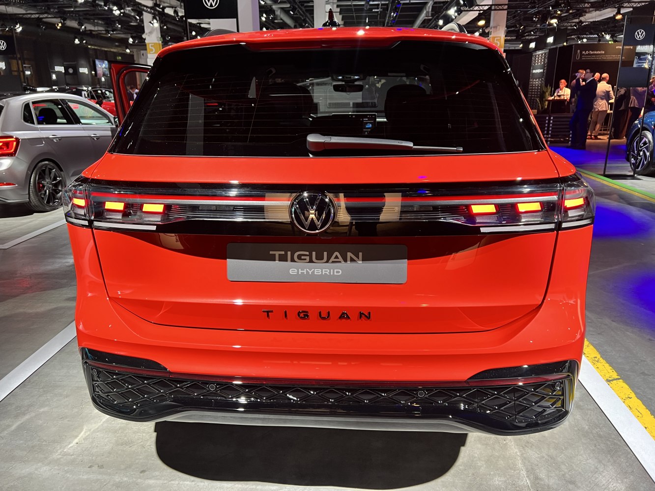 Rear view of vehicle with LED taillights and prominent badge