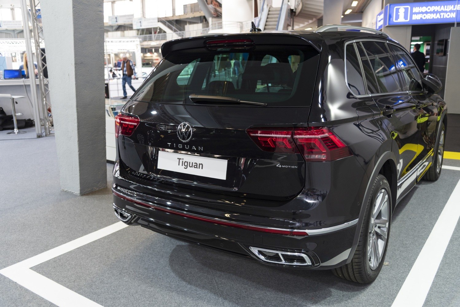 Rear view with LED taillights and dual exhausts