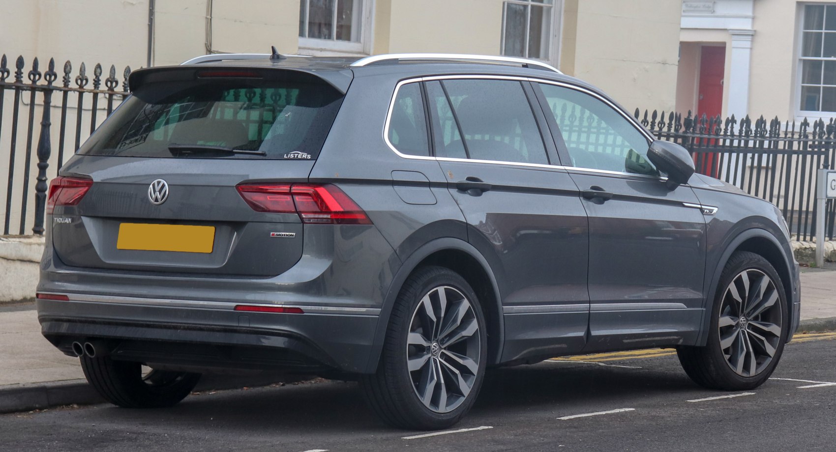 Rear and side view with modern taillights and alloy wheels