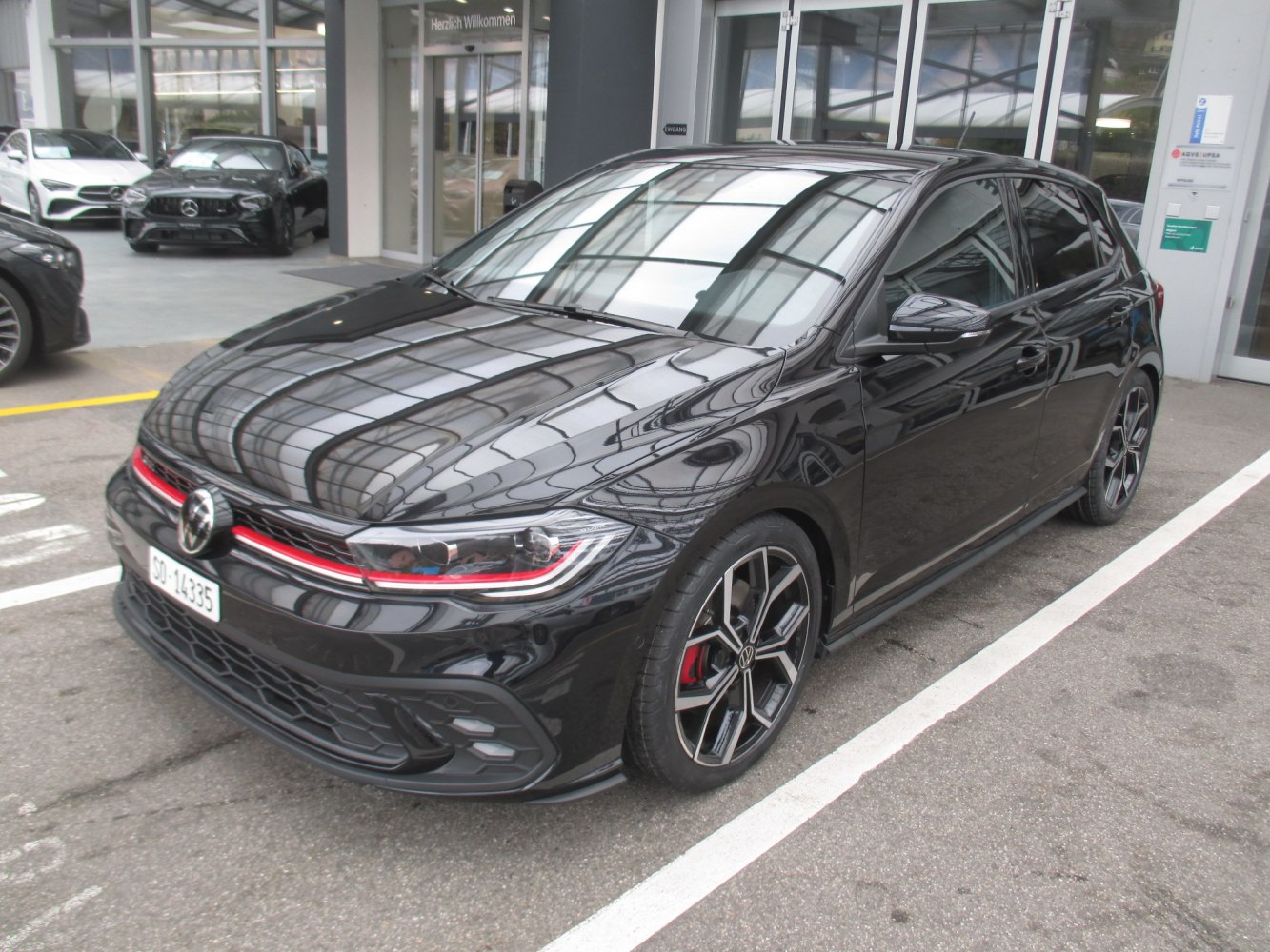 Modern hatchback with sporty LED headlights and alloy wheels