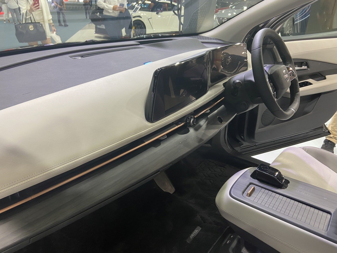 Digital dual screen dashboard and modern steering wheel design