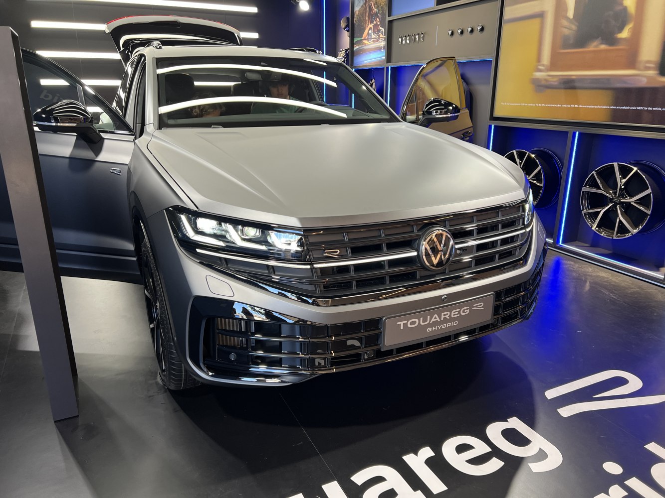 Front view of vehicle with LED headlights and distinctive grille