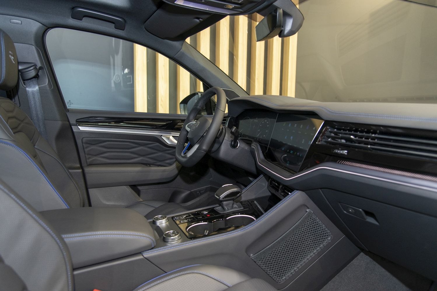 Luxury interior with digital dashboard and modern cockpit layout