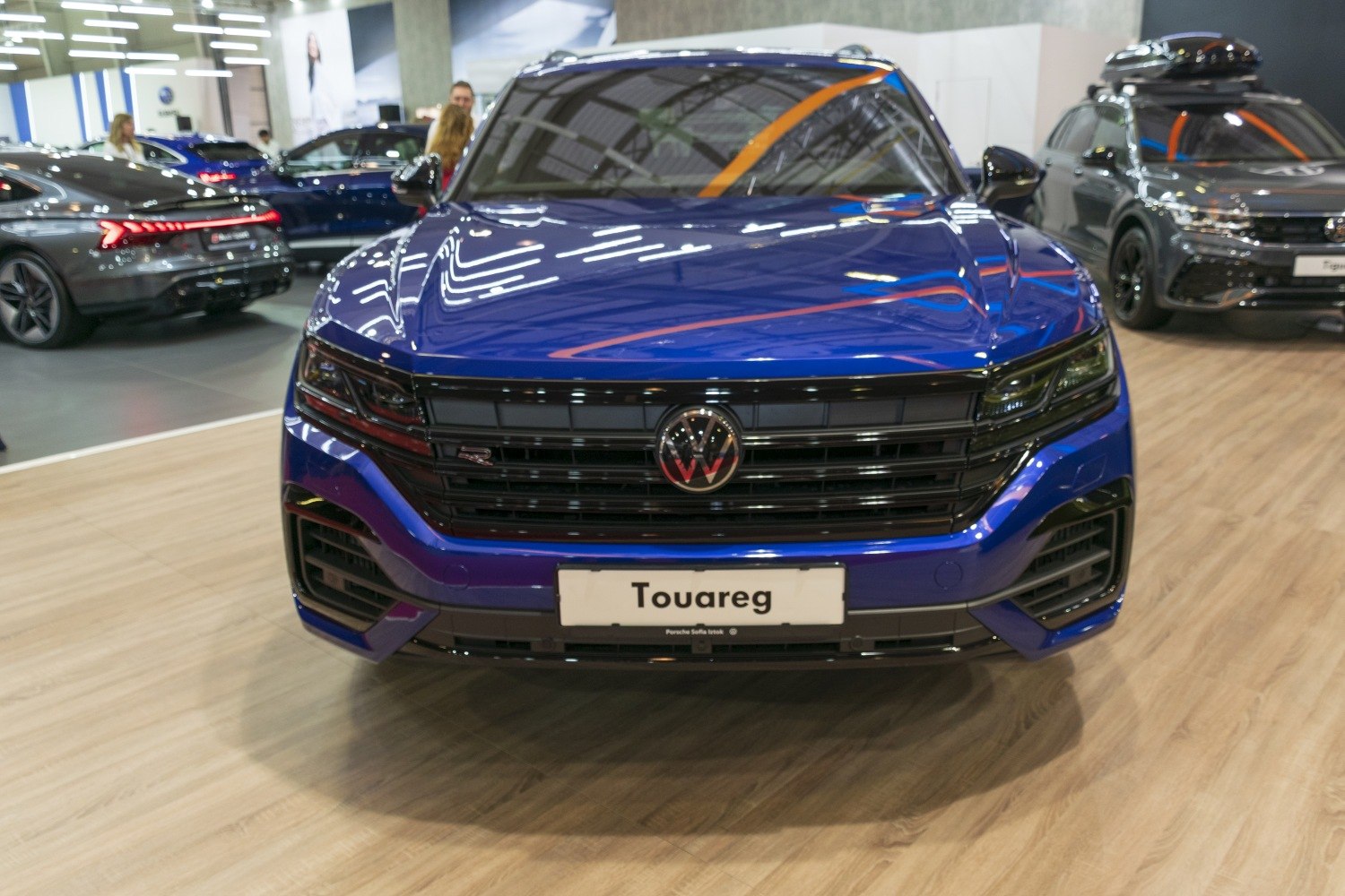 Front grille and LED headlights of a modern SUV