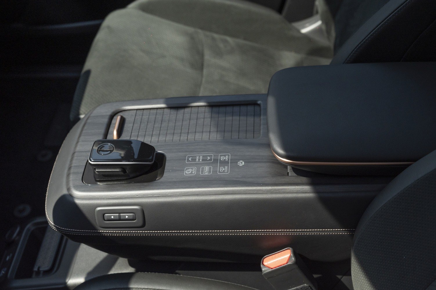 Modern center console with gear selector and controls