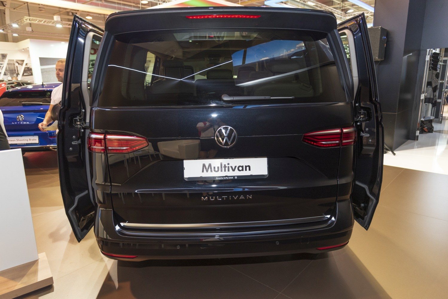 Rear view with split rear doors and modern taillights