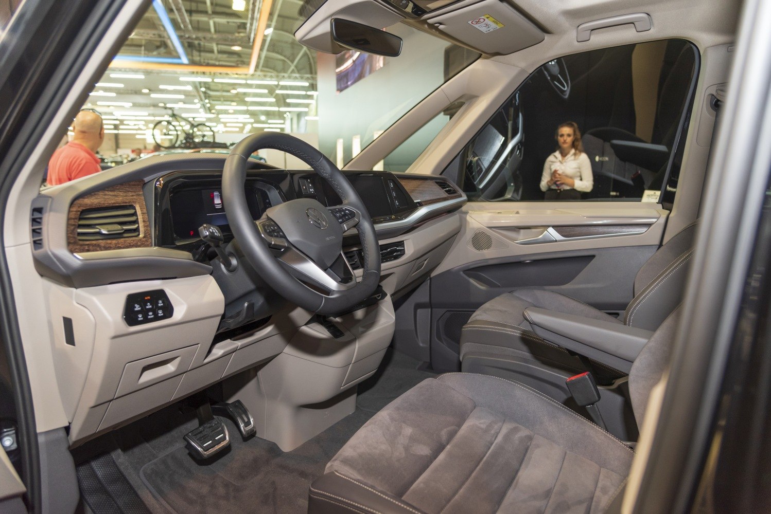 Modern interior with digital dashboard and ergonomic steering wheel