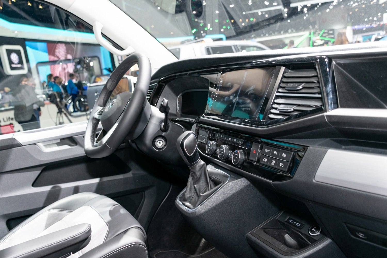 Dashboard and gear shift lever of modern vehicle interior
