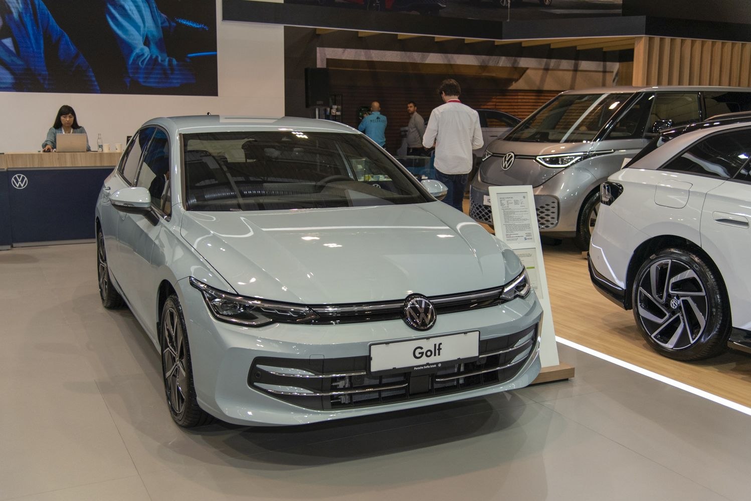 Front view with LED headlights and a sleek modern grille