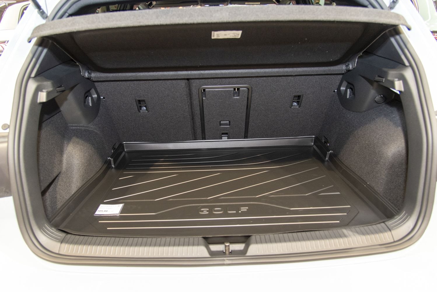 Spacious car trunk with custom protective cargo mat