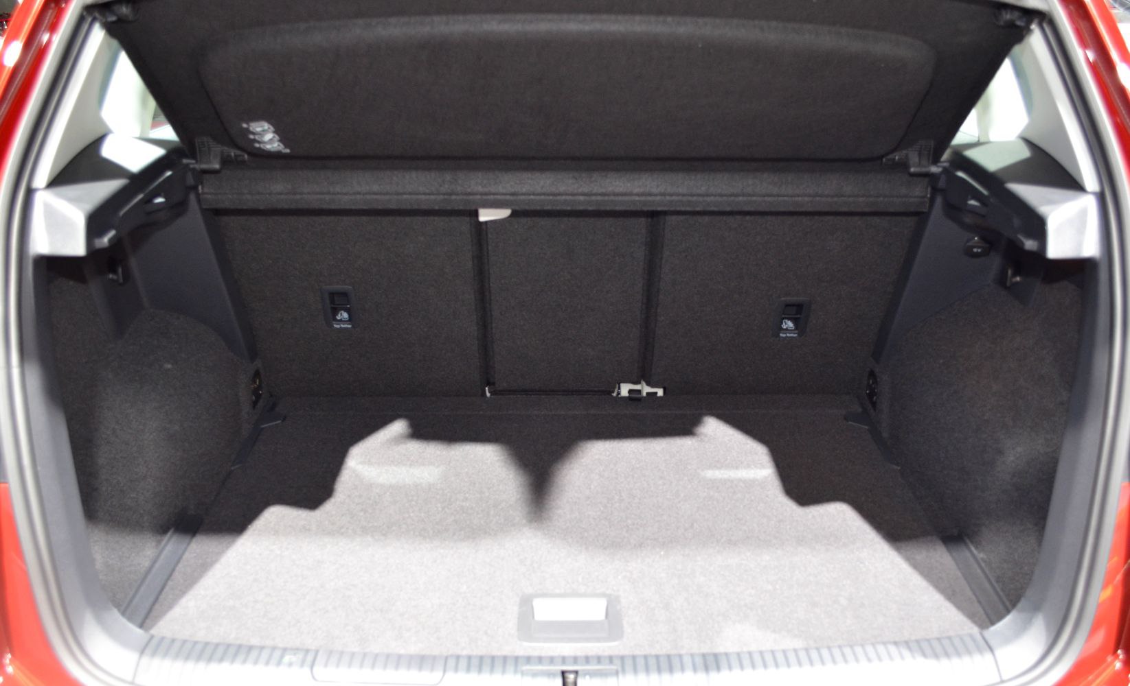 Spacious trunk interior with flat floor and organized layout