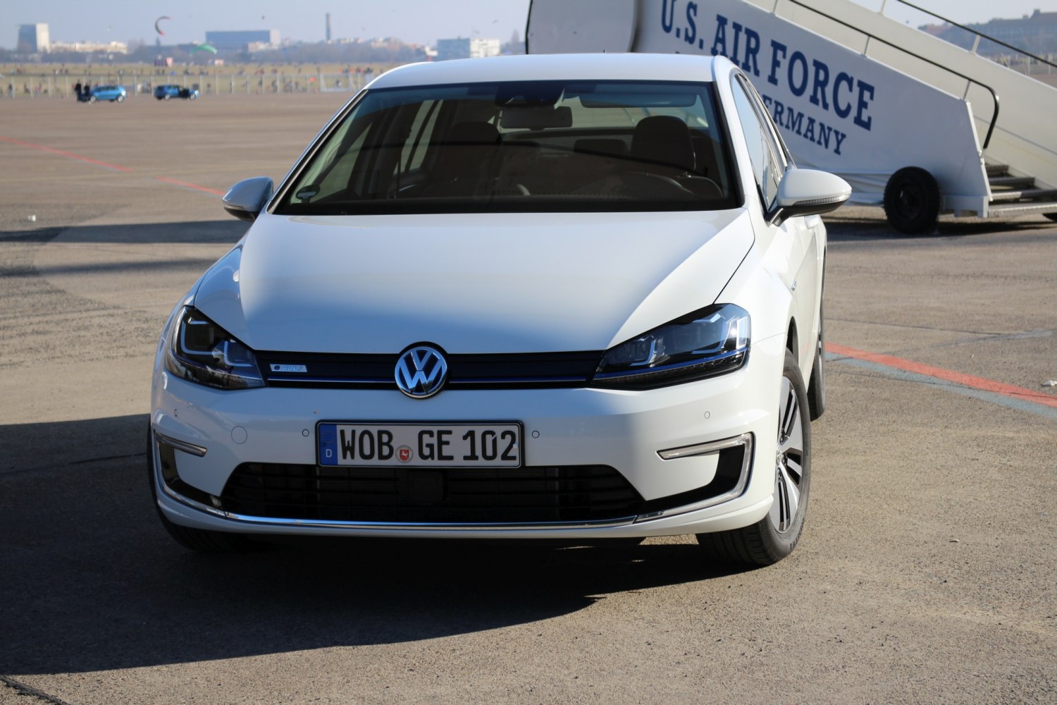 Front view of a modern compact hatchback with distinct headlights and grille